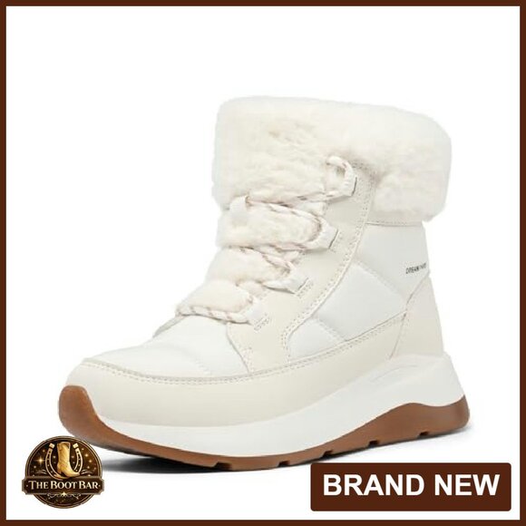 Women's Winter Snow Boots Waterproof Faux Fur Ankle Booties Wedge Heel - Picture 2 of 7